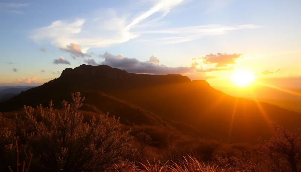 Sunset view over Sacromonte National Park showcasing its natural beauty Sunset view over Sacromonte National Park showcasing its natural beauty
