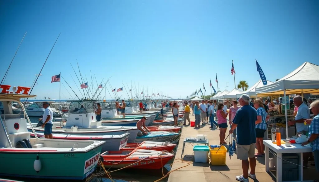 Surfside Beach Fishing Fiesta event with participants and boats Surfside Beach Fishing Fiesta event with participants and boats