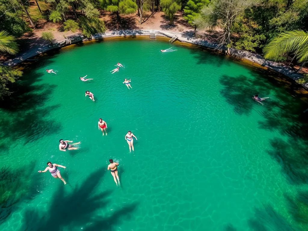Swimming area at Wekiwa Springs with clear emerald waters