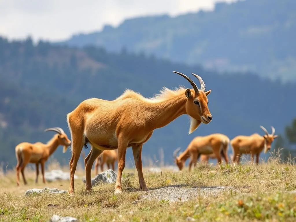Takin, Bhutan's national animal, in the Motithang Takin Preserve