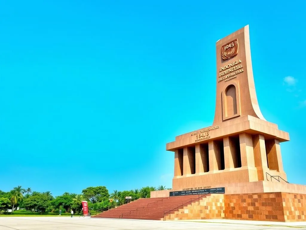 The 1945 Struggle Monument in Binjai, Indonesia, commemorating the independence struggle