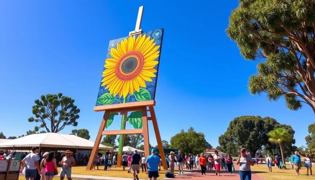 The Big Easel sunflower painting in Emerald Town, a 25-meter high reproduction of Van Gogh's Sunflowers The Big Easel sunflower painting in Emerald Town, a 25-meter high reproduction of Van Gogh's Sunflowers