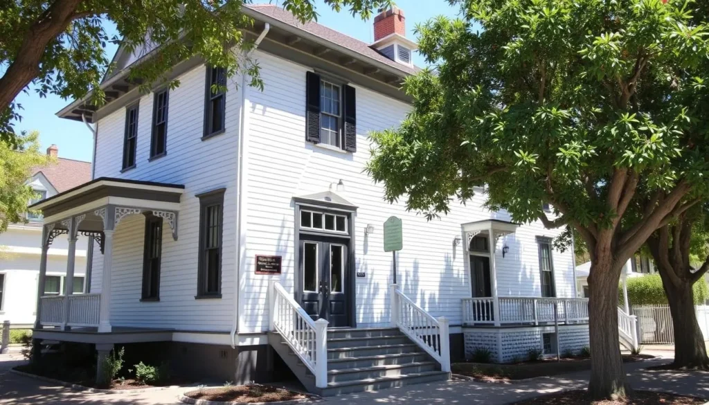 The Fischer-Hanlon House at Benicia Capitol State Historic Park with its period architecture The Fischer-Hanlon House at Benicia Capitol State Historic Park with its period architecture
