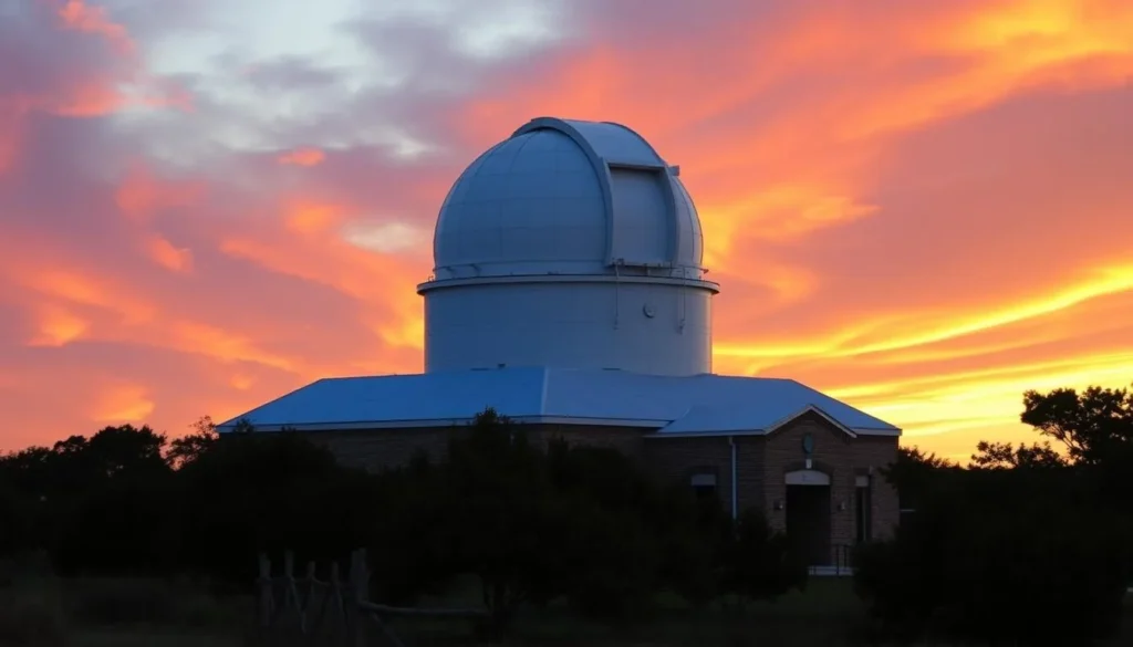 The George Observatory at Brazos Bend State Park at sunset