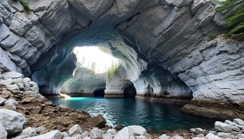 The Grotto sea cave at Bruce Peninsula National Park near Fathom Five National Marine Park, Ontario