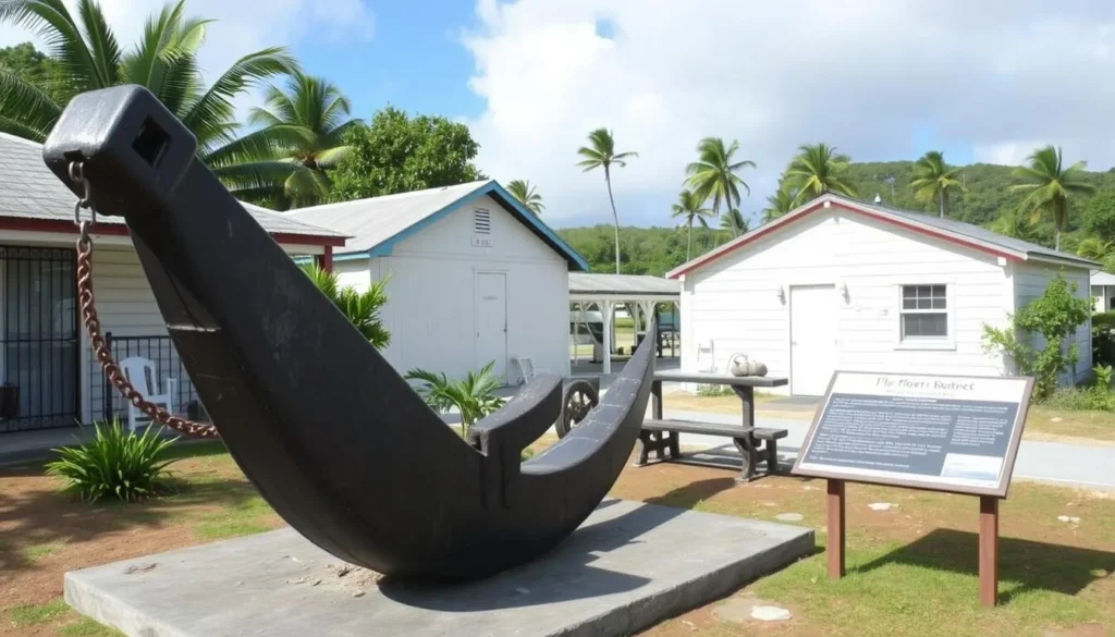 The HMS Bounty anchor on display in Adamstown, Pitcairn Island