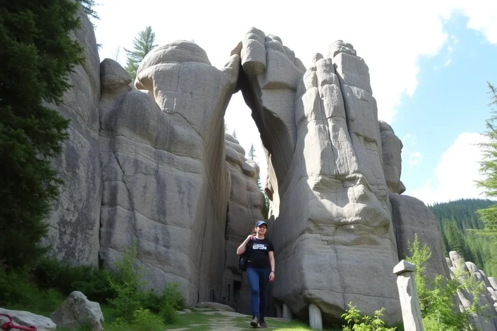 The Lion's Gate rock formation with its distinctive arch-like appearance The Lion's Gate rock formation with its distinctive arch-like appearance