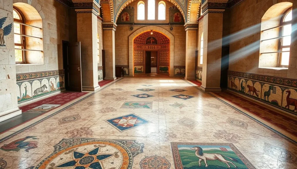 The Memorial Church of Moses at Mount Nebo with its beautiful Byzantine mosaics
