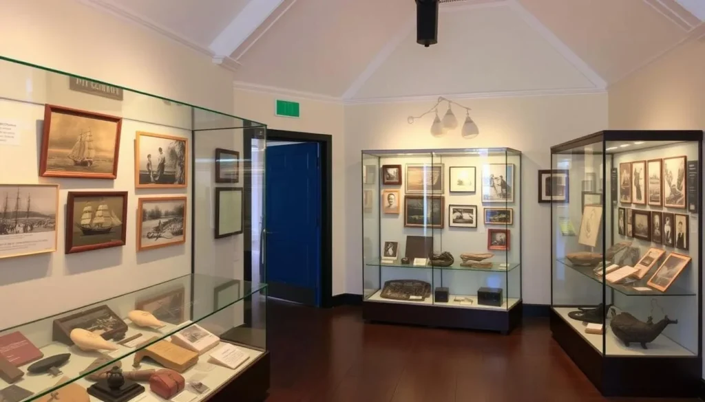 The Pitcairn Island Museum displaying artifacts from the HMS Bounty and island history