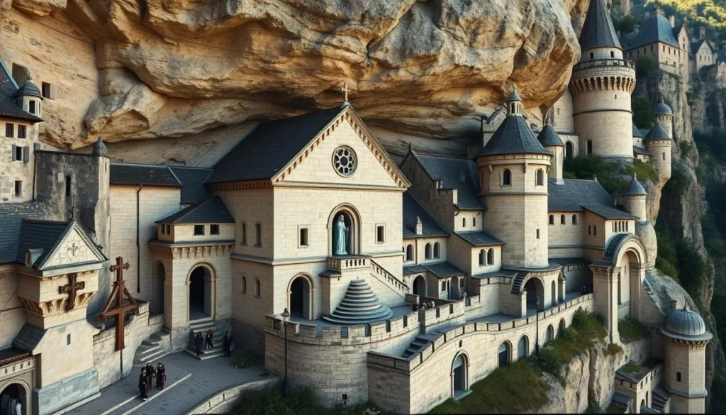 The Sanctuary of Rocamadour with the Chapel of Notre Dame and Black Madonna