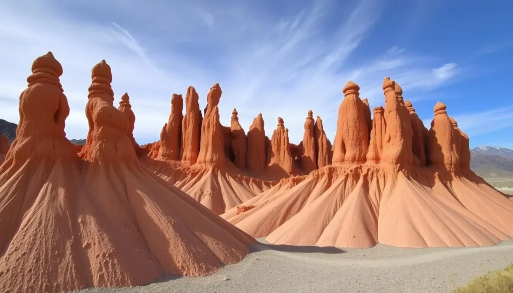 The clay cliffs of Omarama with their distinctive pinnacle formations
