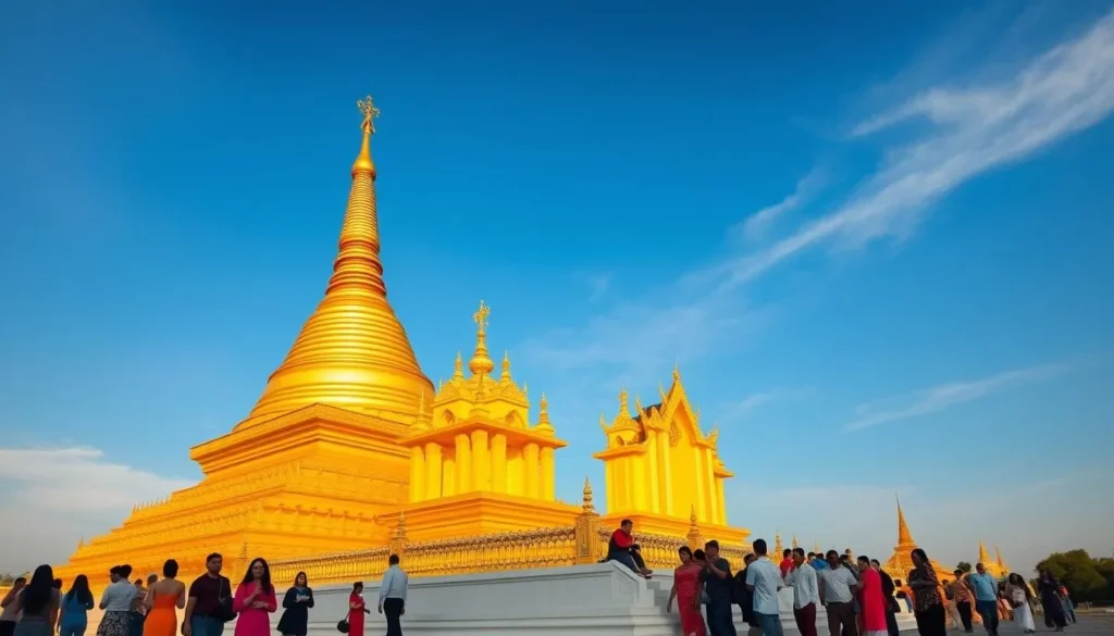 The golden stupa of Pha That Luang, Vientiane's most important religious monument