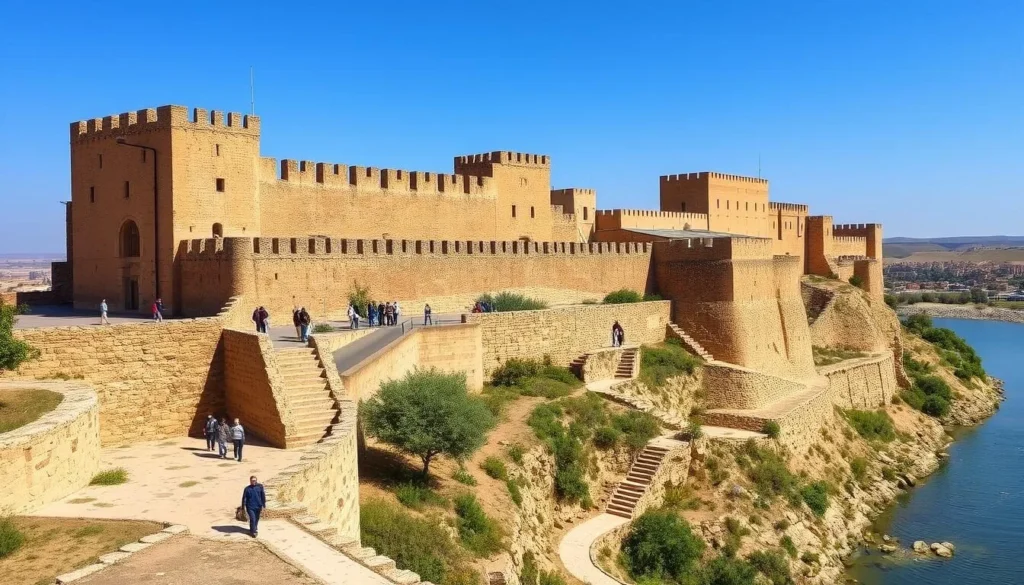 The historic Kasbah of Mehdia fortress overlooking the Sebou River in Kenitra
