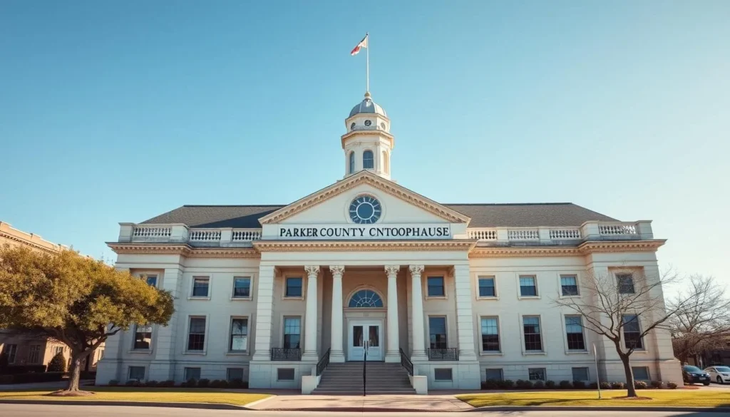 The historic Parker County Courthouse in downtown Weatherford The historic Parker County Courthouse in downtown Weatherford