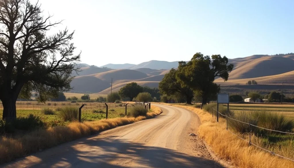 The historic carreta road leading to the Castro Adobe with surrounding Pajaro Valley landscape