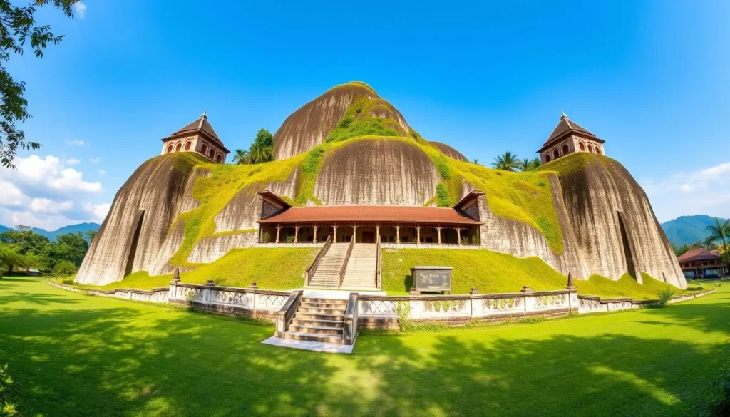 The historical Gunongan structure in Banda Aceh's royal garden