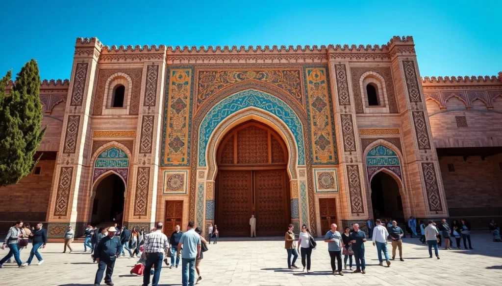 The impressive Bab Mansour gate in Meknes, a popular day trip destination from Khemisset