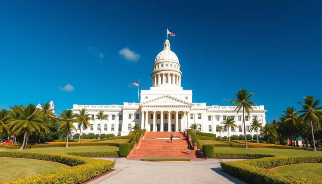 The impressive Capitol Building in Ngerulmud, Palau with its distinctive architecture The impressive Capitol Building in Ngerulmud, Palau with its distinctive architecture