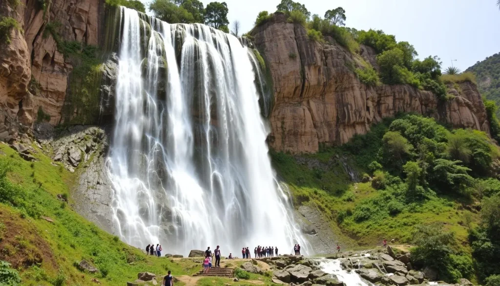 The impressive Cola de Caballo (Horse Tail) waterfall near Santiago, Nuevo Leon