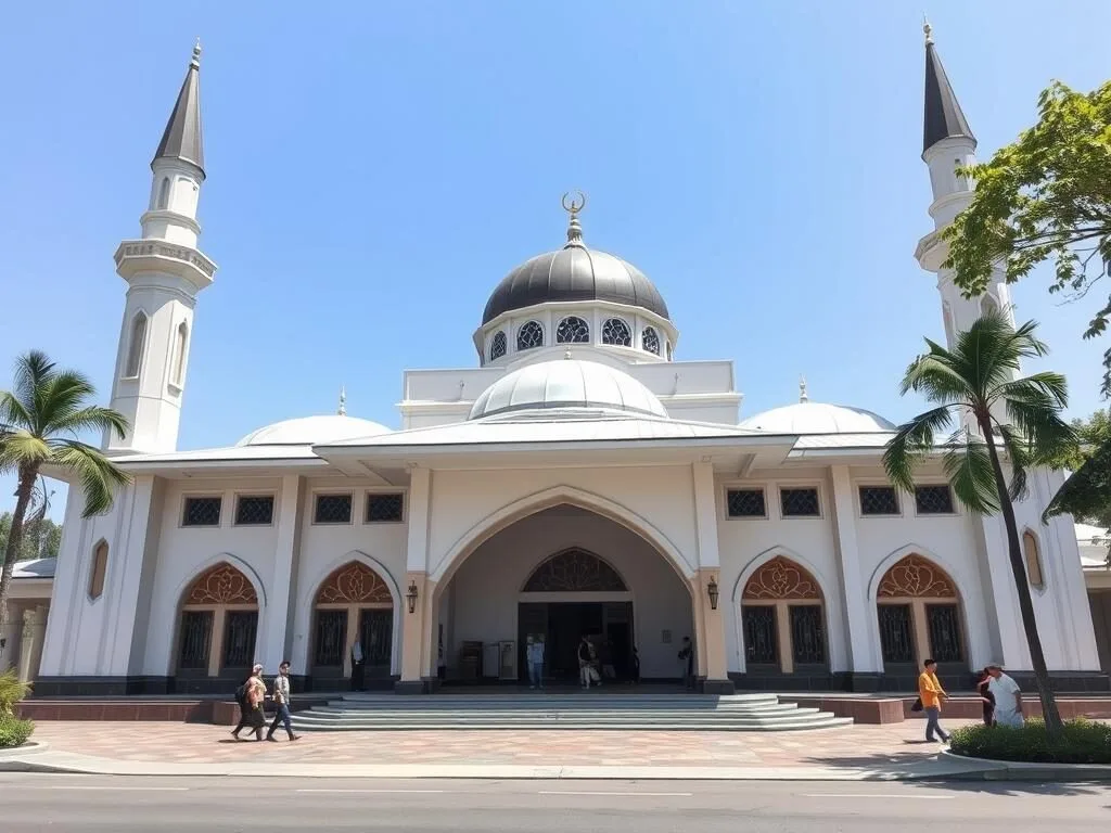 The largest mosque in Binjai located on Kapten Machmud Ismail Street with its distinctive architecture