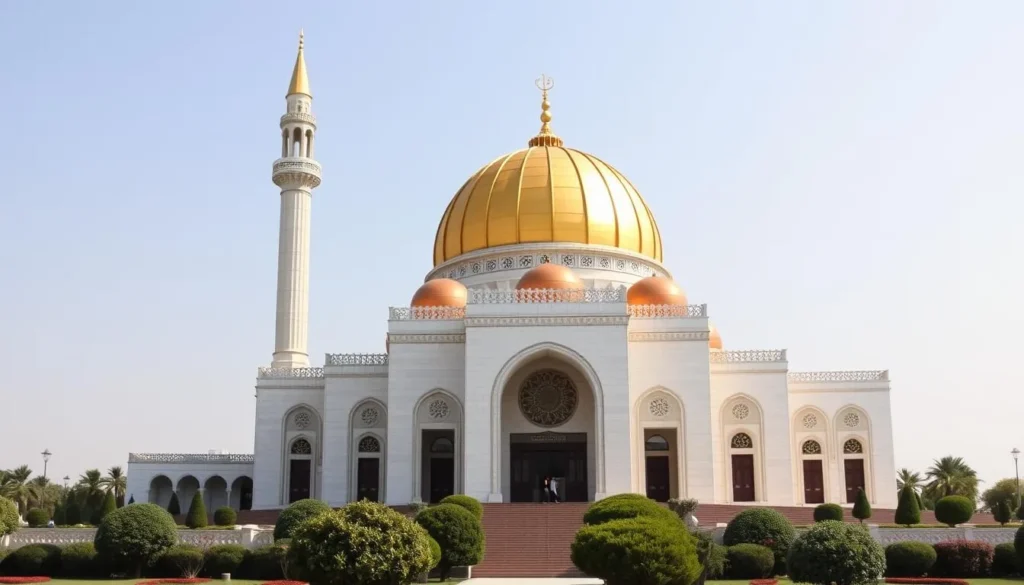 The majestic gold-domed Mausoleum of Habib Bourguiba in Monastir