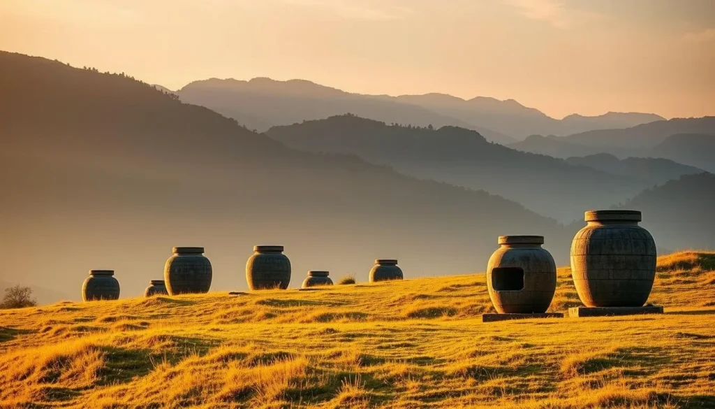 The mysterious stone jars at Plain of Jars Site 1 in Phonsavan, Laos