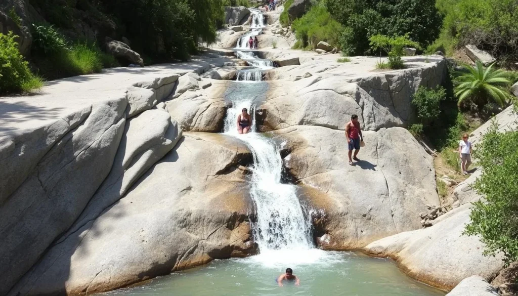 The natural waterslide at La Junta River in Cochamo Valley