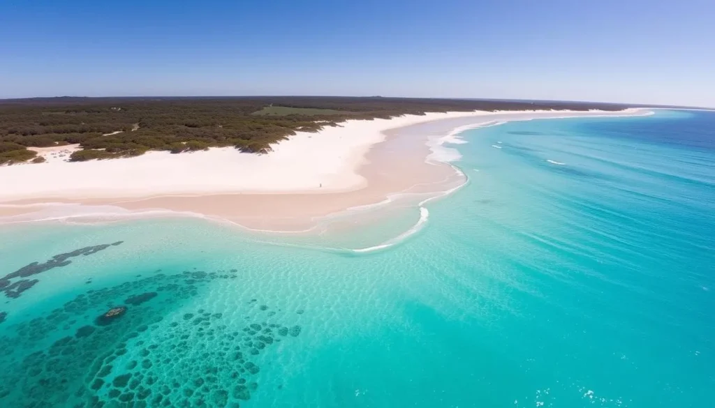 The pristine white sands of Hyams Beach in Shoalhaven, New South Wales The pristine white sands of Hyams Beach in Shoalhaven, New South Wales