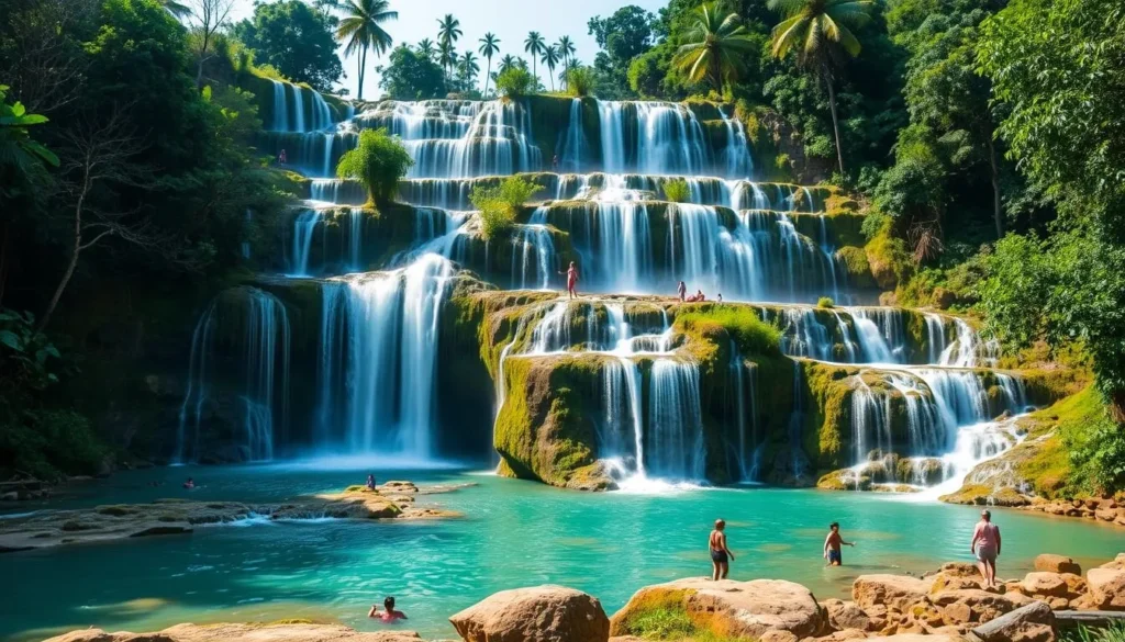 The stunning turquoise waters of Kuang Si Waterfall, best things to do in Luang Prabang, Laos