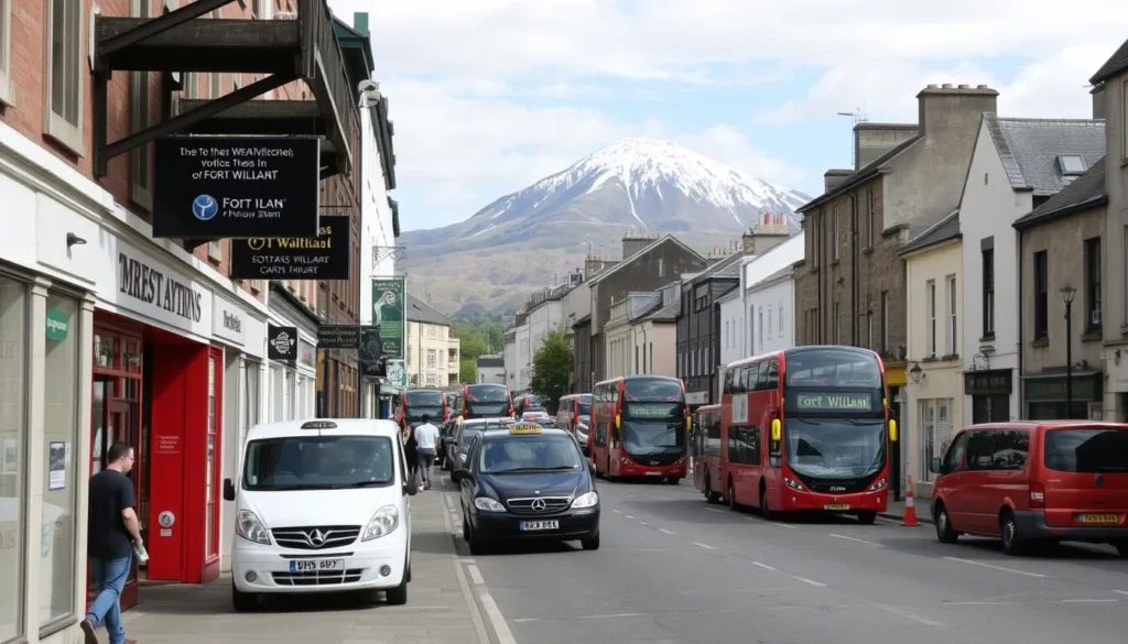 The town of Fort William with local transportation options visible