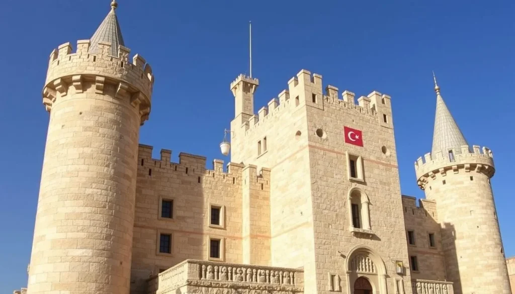 The unique stone architecture of Moussa Castle in Chouf, Lebanon with its distinctive towers and medieval design