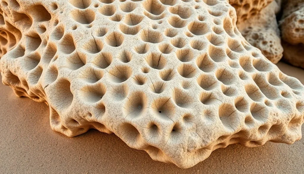 The unique tafoni 'Swiss cheese rock' formations at Bean Hollow State Beach