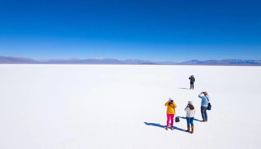 The vast white expanse of Salinas Grandes salt flats near Humahuaca