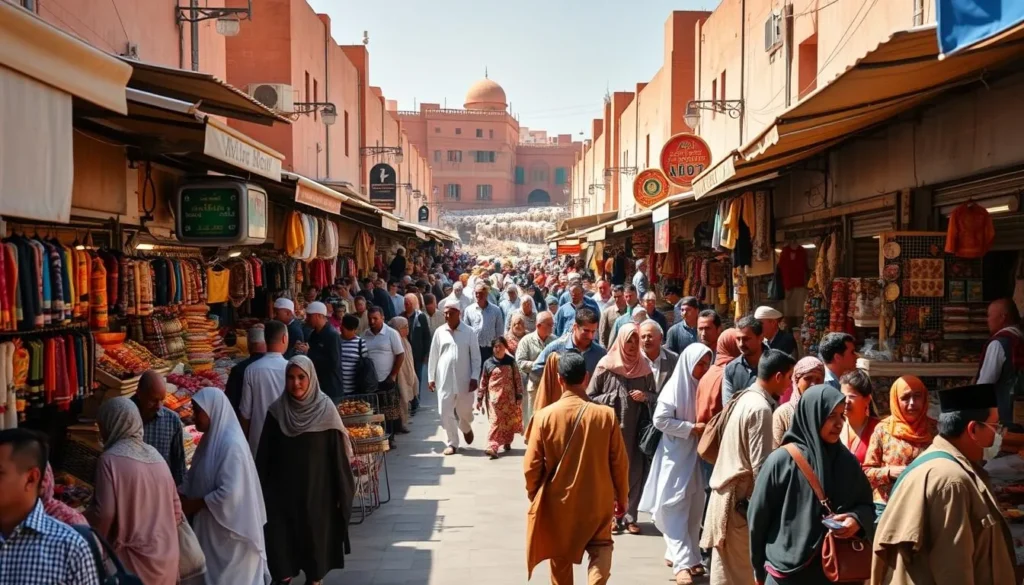 The vibrant Saturday market in Suq as-Sabt Awlad an-Nama with diverse goods and local traders