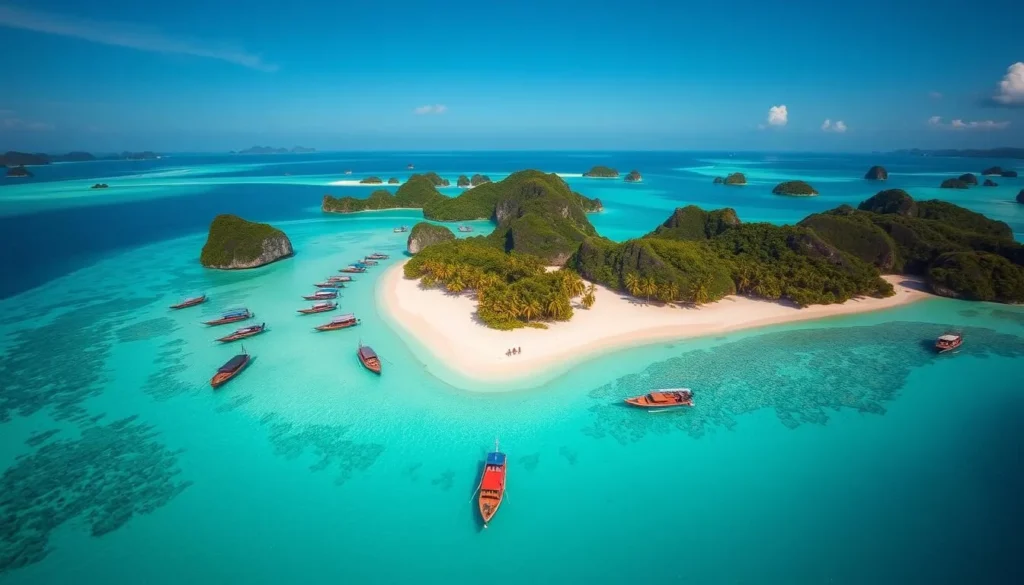 Thousand Islands (Pulau Seribu) with clear turquoise water and white sand beaches