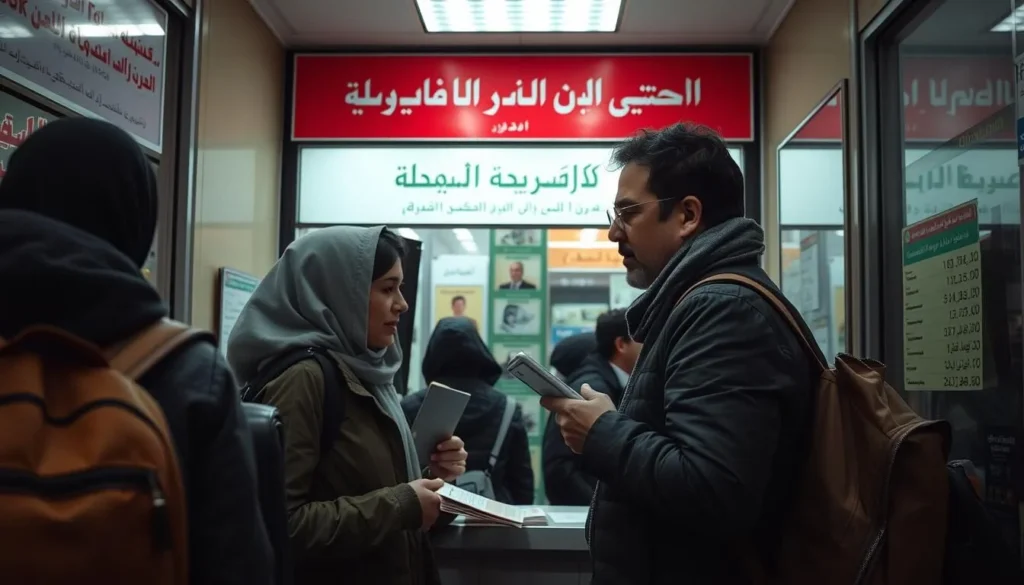 Tourist exchanging currency in Qazvin