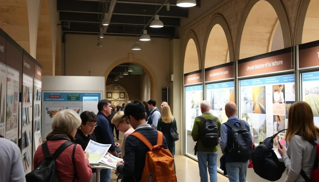 Tourist information center in Arles with visitors getting maps and advice for their trip Tourist information center in Arles with visitors getting maps and advice for their trip