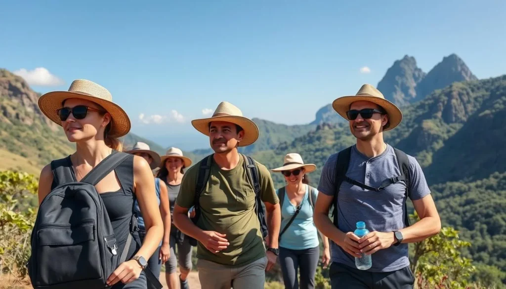 Tourists with a local guide exploring the trails of Tsingy de Bemaraha