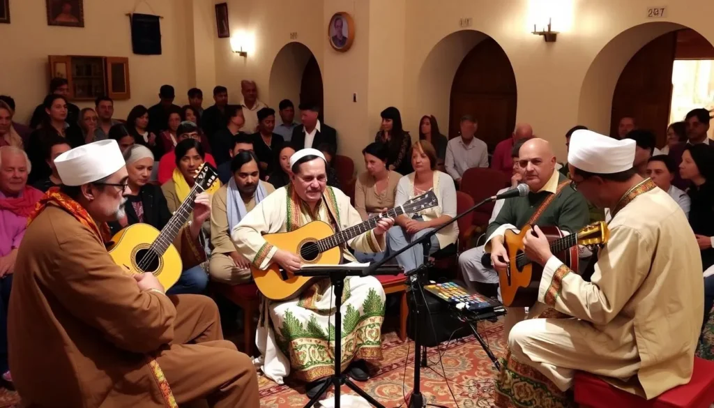 Traditional Andalusian music performance in Larache cultural center Traditional Andalusian music performance in Larache cultural center
