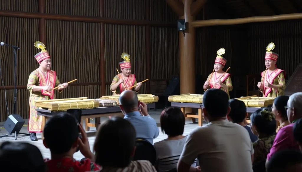 Traditional Angklung musical performance at Saung Angklung Udjo, a cultural experience among Bandung Indonesia things to do
