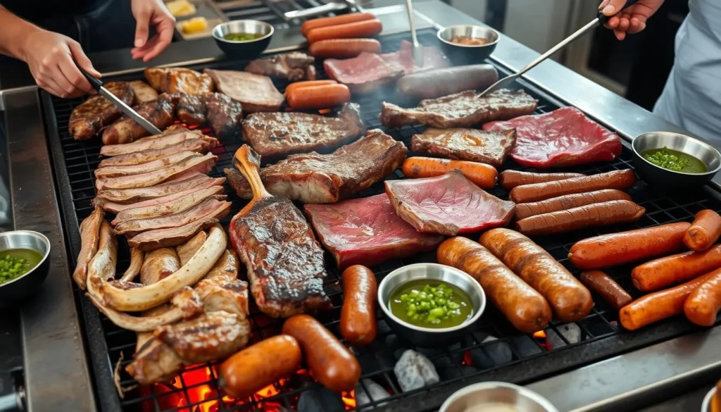 Traditional Argentine asado (barbecue) with various grilled meats - Mendoza Argentina things to do