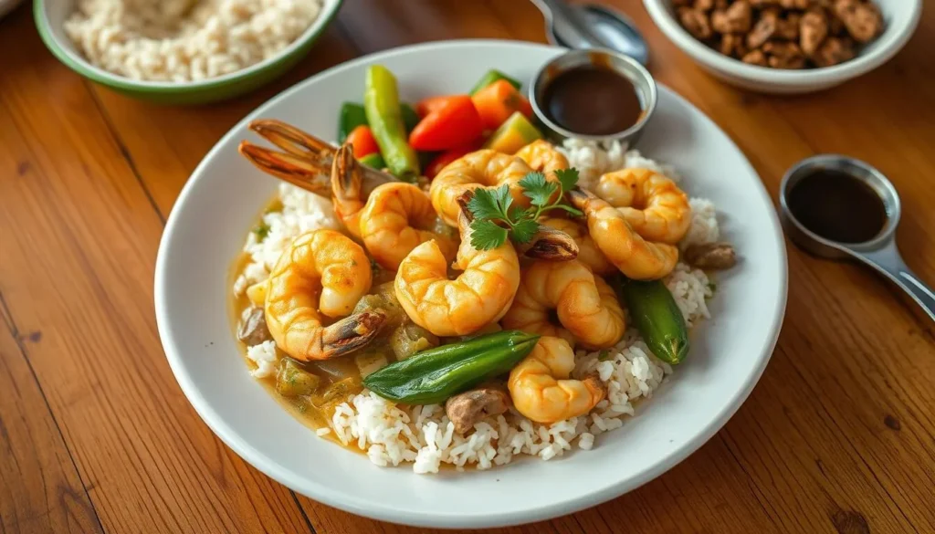Traditional Baracoan seafood dish with coconut sauce and local vegetables