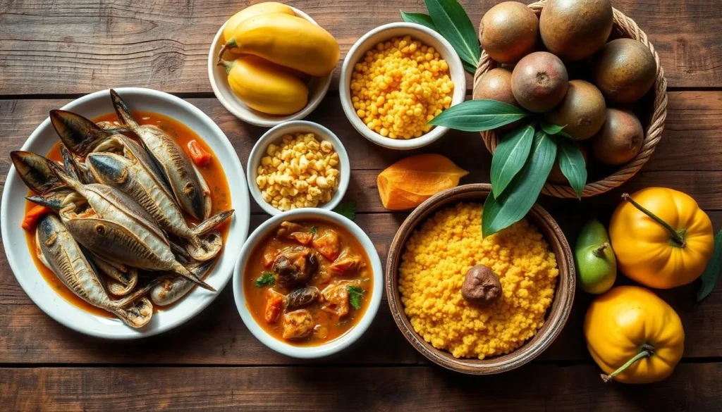 Traditional Bonairian food with fresh seafood and local ingredients