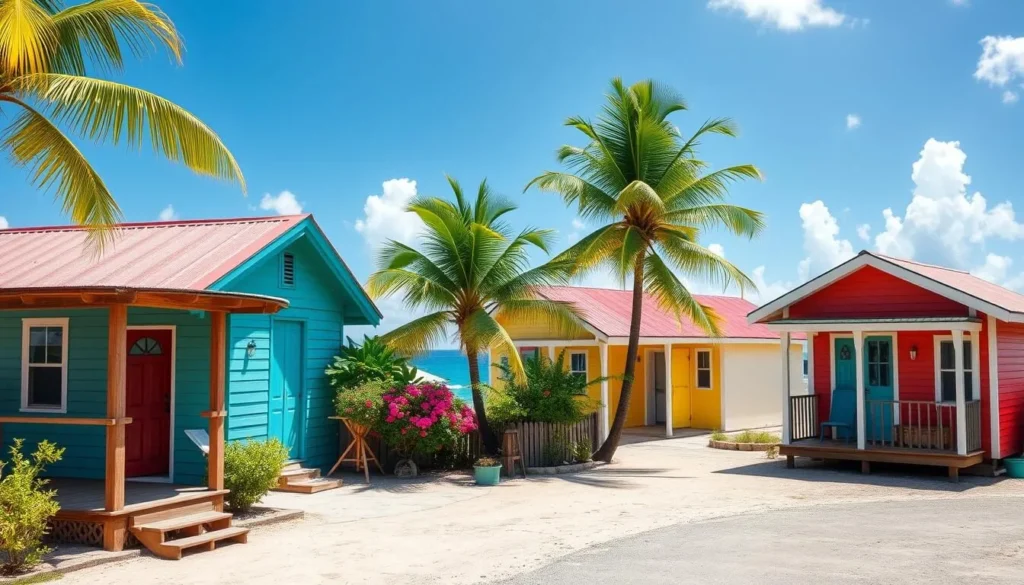 Traditional British Virgin Islands cottages with ocean view representing nearby accommodation options