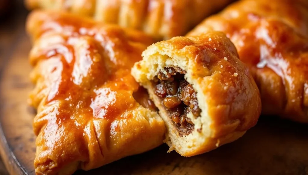 Traditional Coventry Godcake pastry with filling visible