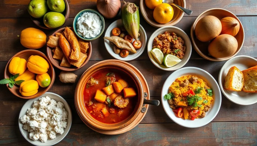 Traditional Cuban cuisine featuring ajiaco stew with local ingredients from the Baracoa region