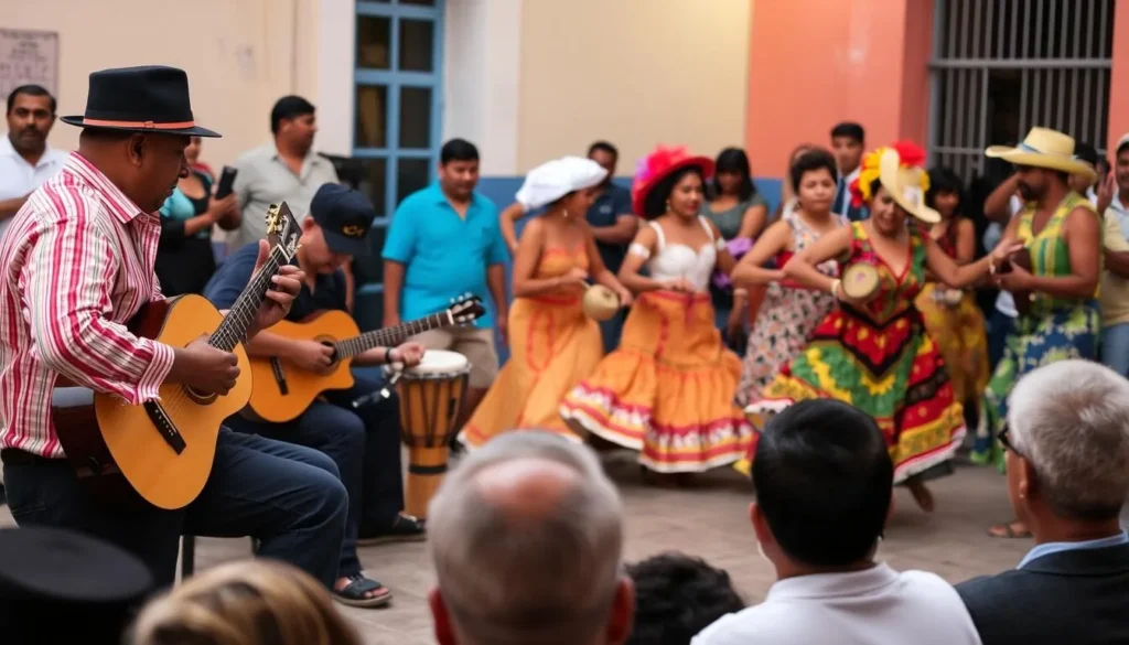 Traditional Cuban music and dance performance in Colon, Cuba