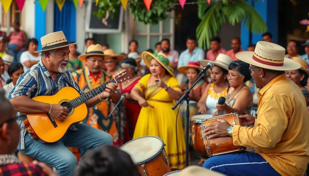 Traditional Cuban music performance at a local festival in Nuevitas