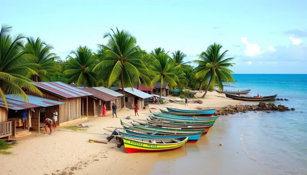 Traditional Garifuna village of Sambo Creek near Nombre de Dios National Park