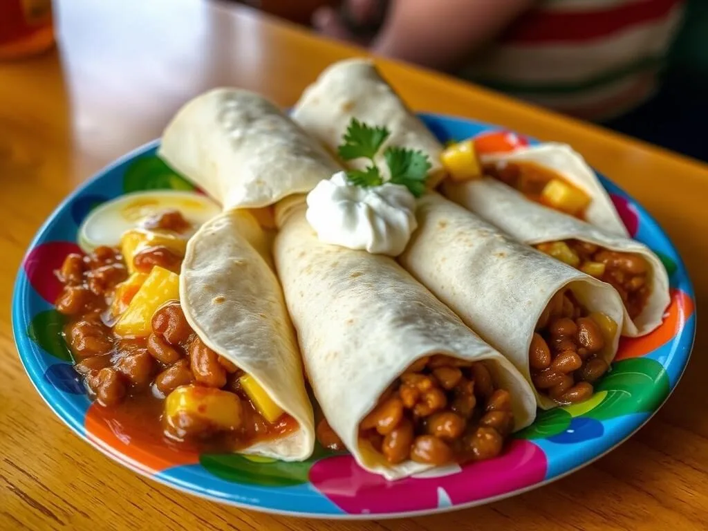 Traditional Honduran baleadas dish served at a local restaurant near La Muralla